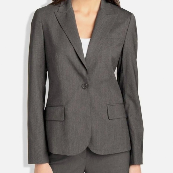 Theory Gabe B Tailor Gray Blazer Jacket - Size 6 - Picture 1 of 12